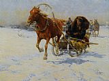 Sleigh Ride by Alfred von Kowalski Wierusz